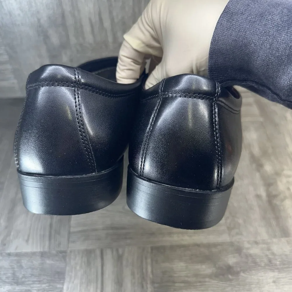 Perry Ellis Men's size 10 Ultra Cush Pablo 4 Black Leather Slip On Dress Shoes